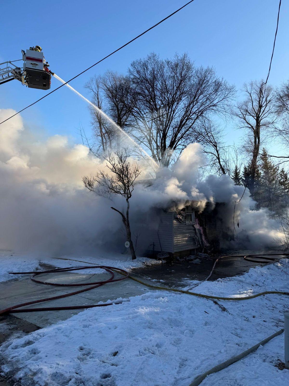 House and Garage Fire in Waupaca